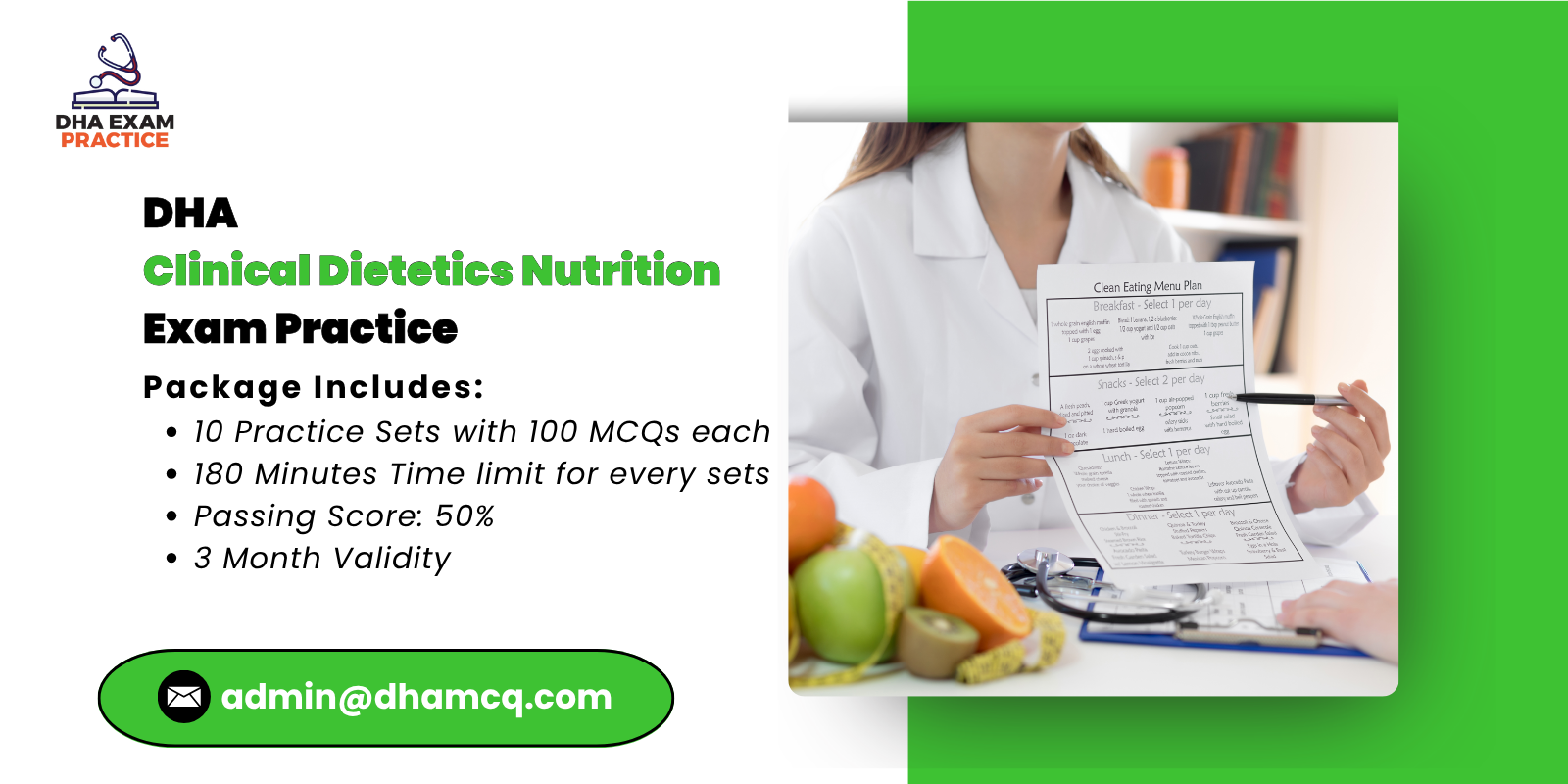 DHA Clinical Dietetics Nutrition Exam Practice