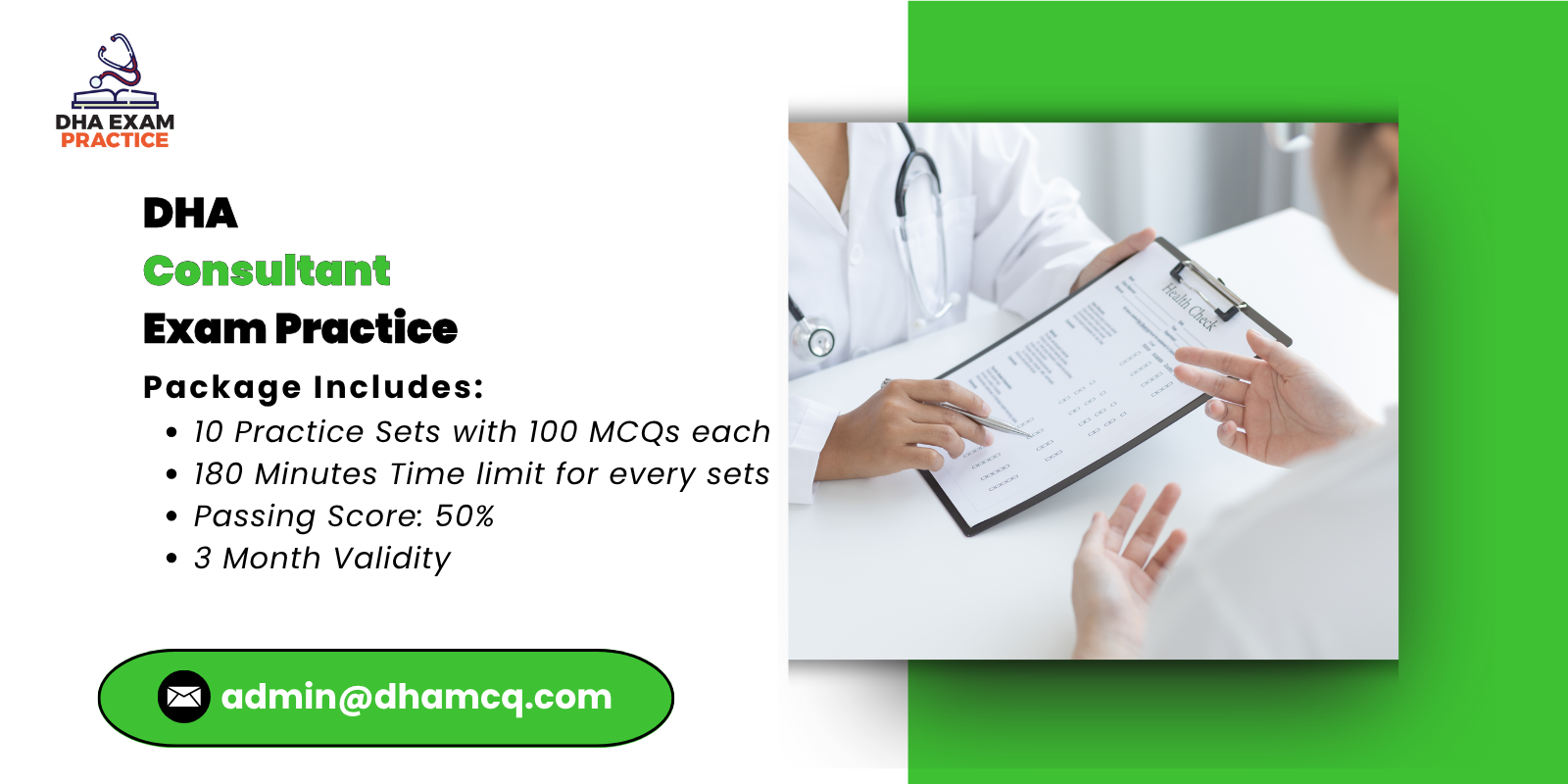 DHA Consultant Exam Practice