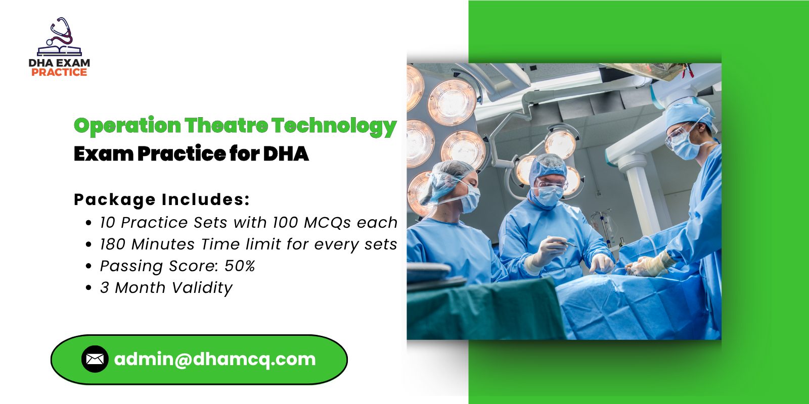 Operation Theatre Technology Exam Practice for DHA