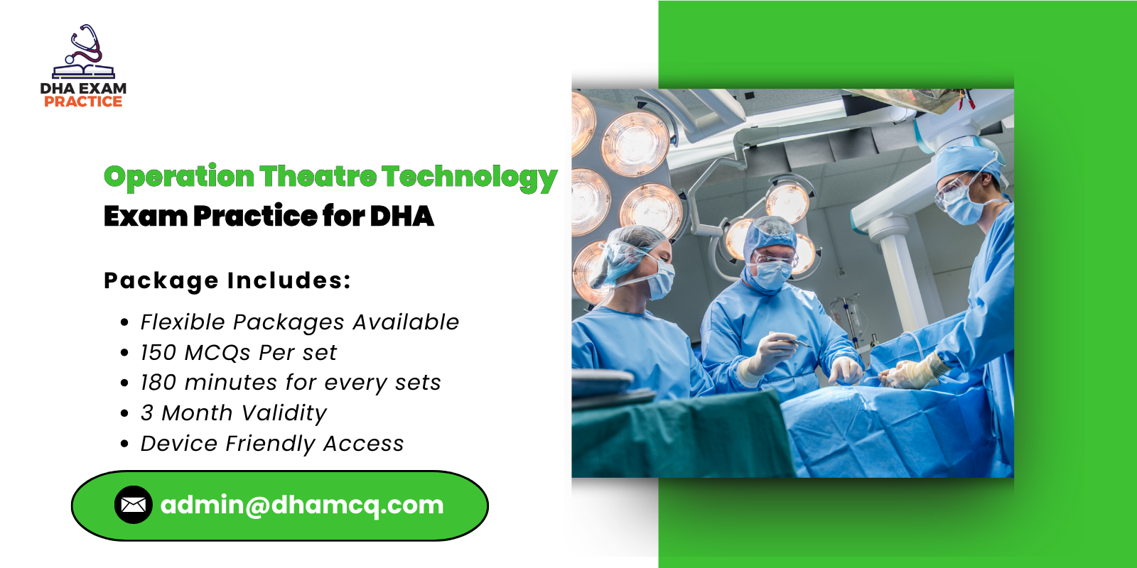 Operation Theatre Technology Exam Practice for DHA
