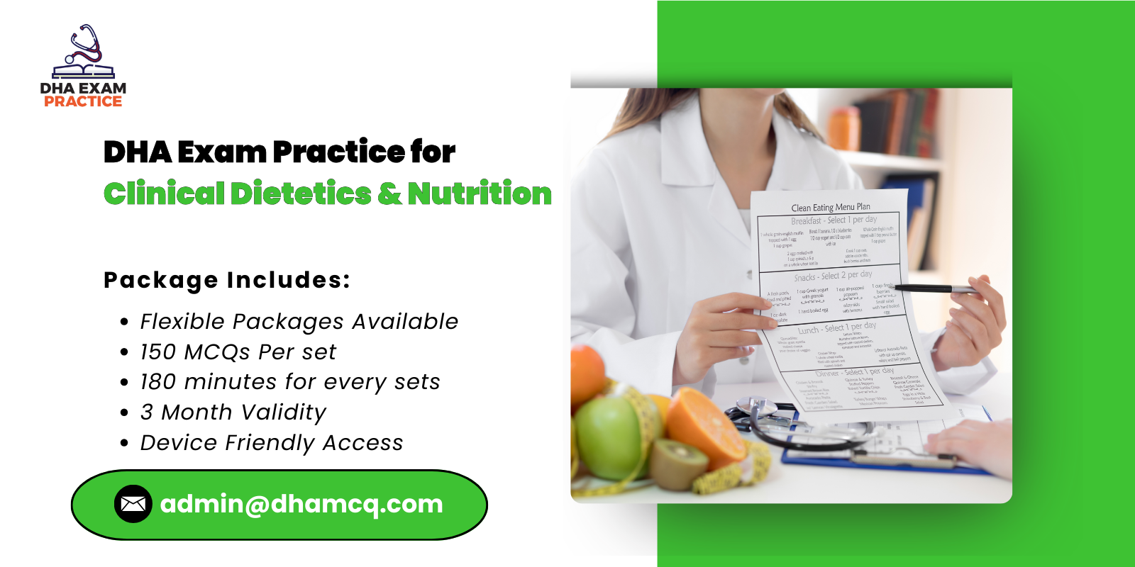 DHA Exam Practice for Clinical Dietetics & Nutrition